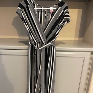 Black & white striped jumpsuit